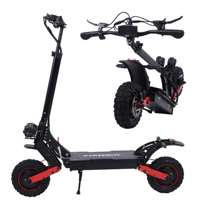 FREEBOY H6 Electric Scooter – Dual 1200W Motors, 48V 21Ah Battery, 34-Mile Range, 11" Off-Road Tires