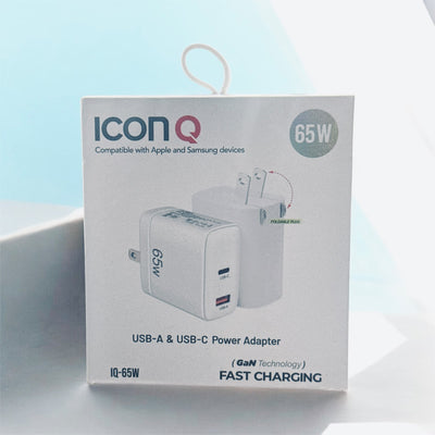 ICON Q (65W Super Fast Charging Adapter (USB + Type - C)