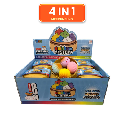 Squishy Toy - 4 in 1 Mini Monotone Dumpling Soft (Mix Colors)
