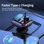 Multifunction Wireless Car MP3 Player with (2 USB & 1 Type C) Charger (T70)