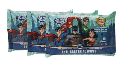 Justice League Anti- Bacterial Wipes (10 CT.) - 3 Pack