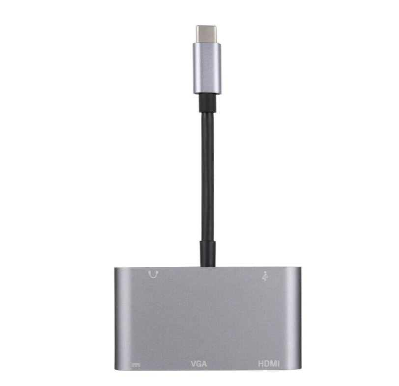 Type- C Adapter 5 in 1, USB- C To HDTV VGA & Audio + USB + PD (BYL-2002)