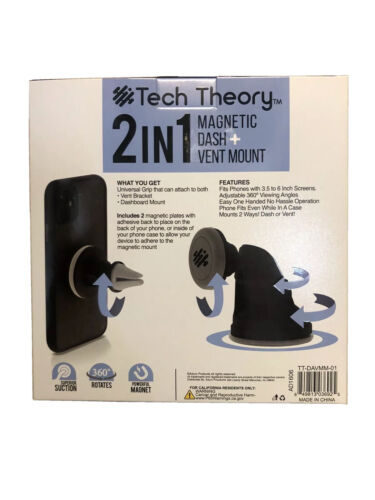 Tech Theory- Universal Phone Dash + Vent Mount (2 In 1)