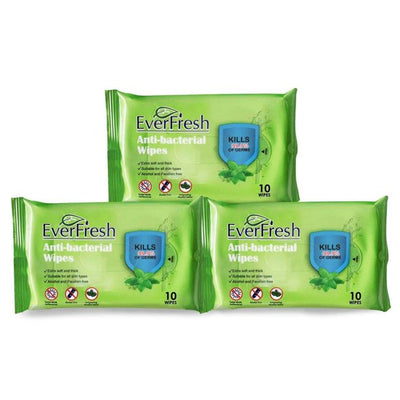 Ever Fresh Anti-Bacterial Wipes (10 ct) - 3 Pack (48 Cases = 2304 ct. per Pallet) (Unit Price - $0.50)