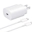 Combo Chargers - 2 in 1 Type-C 25W Super Fast Charging Adapter w/ Type-C to Type-C Cable 3ft / 1m (White Box)