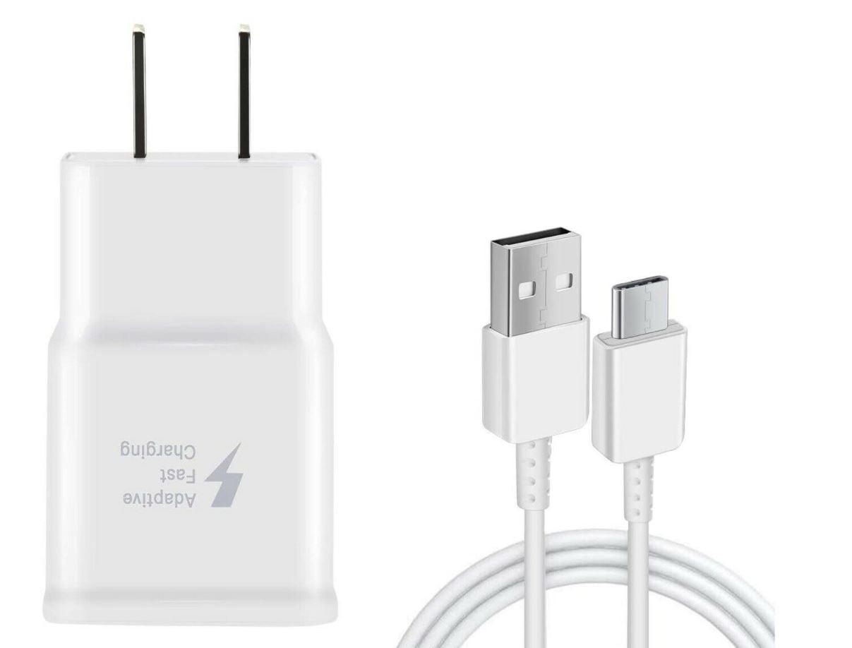 2 in 1 Combo 15W Fast Charging USB Adapter w/ 3ft Type-C Cable (White Packaging)