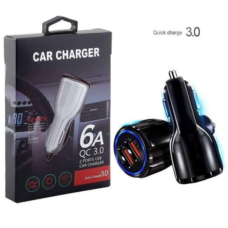 Qualcomm Car Charger Adapter 35W - 2 Port USB (6A QC 3.0)