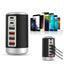 6 Port 65W Multifunctional USB Charger Power Adapter (2 Type-C + 4 USB, Round Cylindrical)