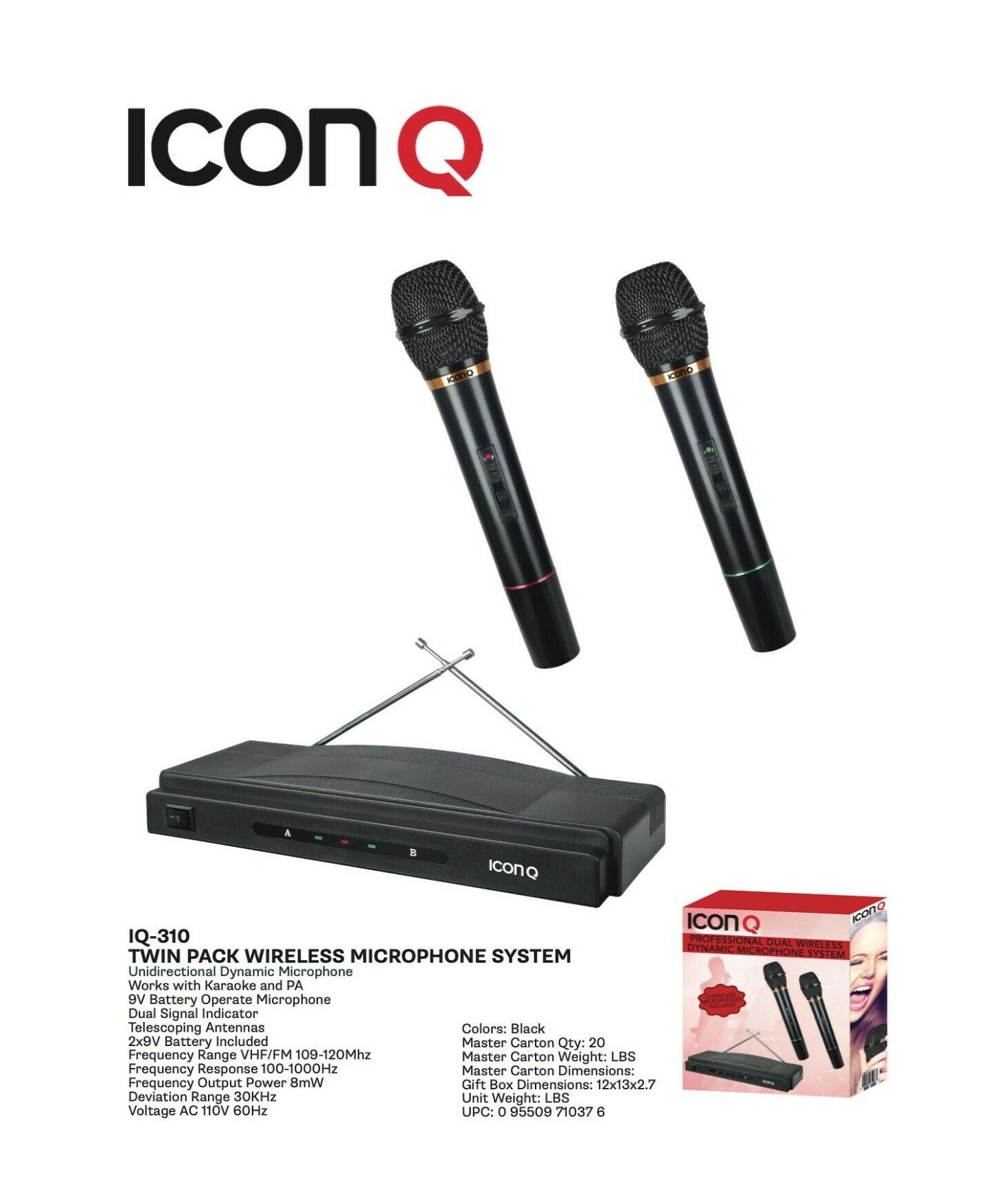 ICON Q Dynamic Microphone Wireless IQ 310 Cowboy World