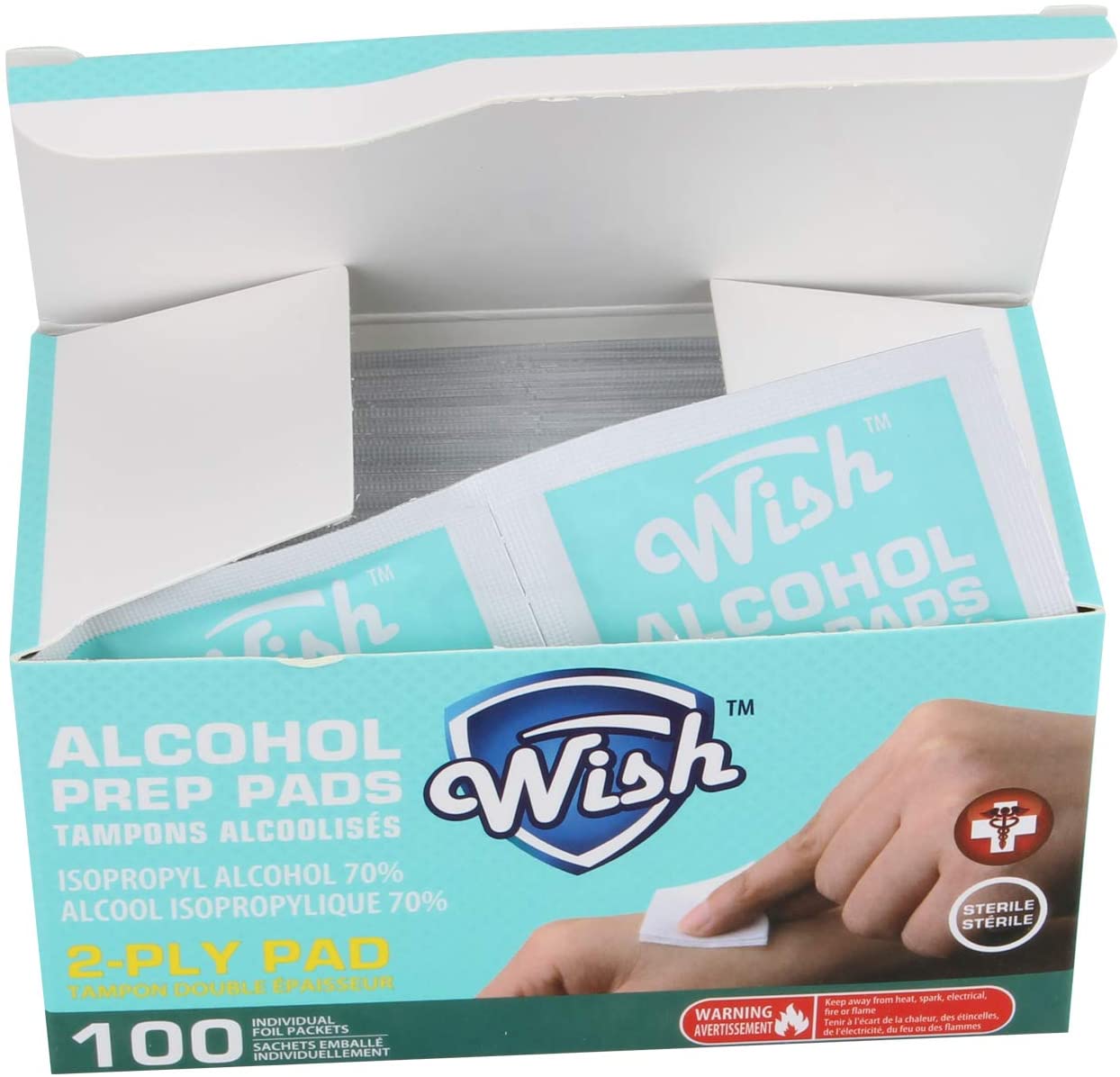 Wish Alcohol Prep Pads (2-Ply Pad) (100 Packs) (108 Cases = 5184 ct. Per Pallet) (Unit Price - $0.50)