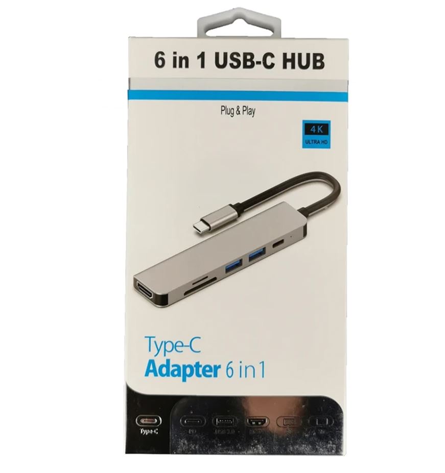 Type- C Adapter 6 in 1, USB- C To HDMI+ PD Adapter (BYL-2010)