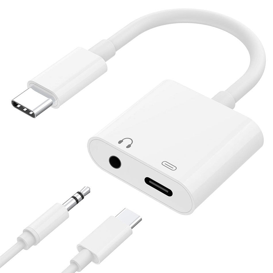 USB-C to 3.5mm jack adapter with charging