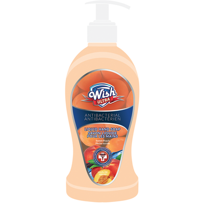 Wish Ultra Antibacterial Liquid Hand Soap (13.5 OZ / 400 ML) (12 pcs/ Case) (Unit Price- $0.50) - Sweet Peach