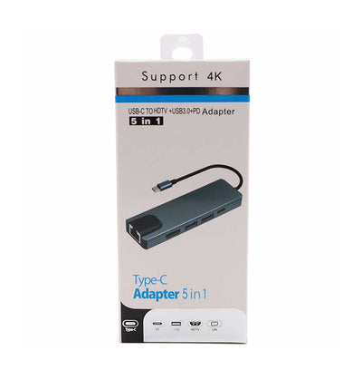 Type- C Adapter 5 in 1, USB- C To HDMI+ PD Adapter (BYL-2007)
