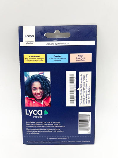 Sim Kit + Plan - Lyca Mobile $33 plan (Prepaid)