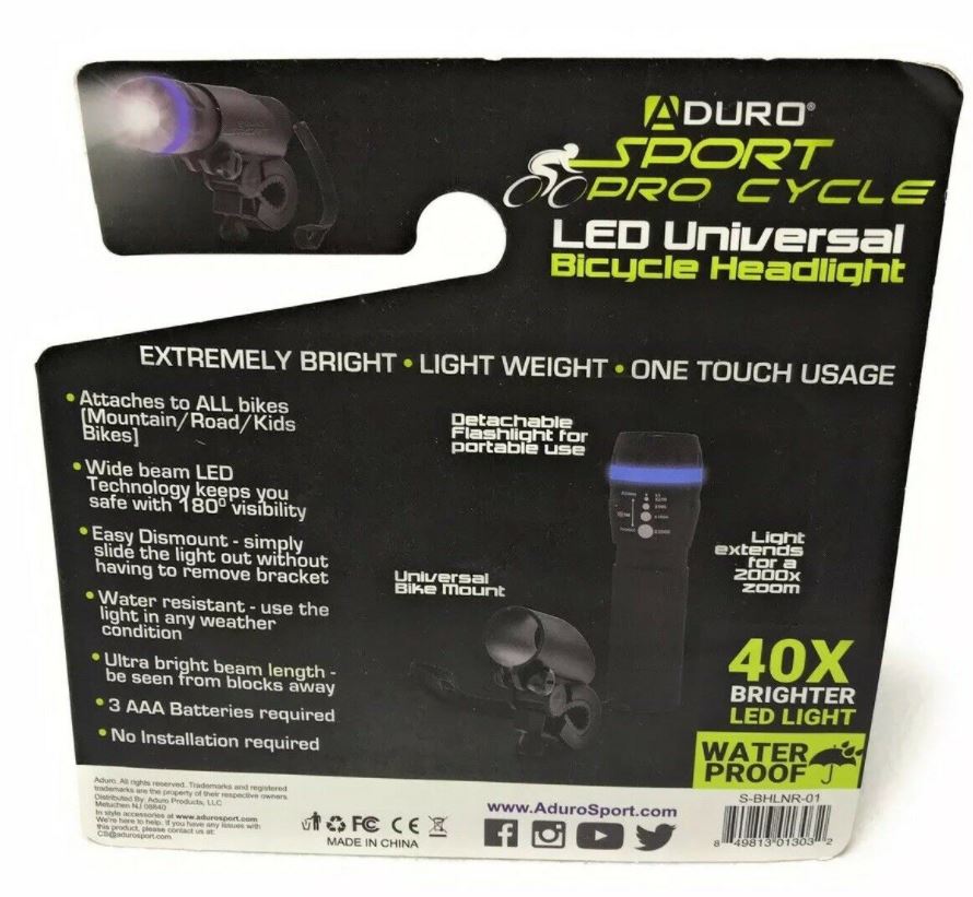 Aduro - 40X LED Bicycle Headlight (S- BHLNR-01)