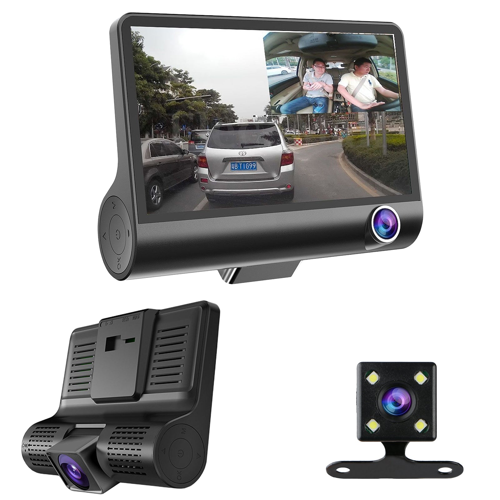 VIDEO CARDVR - 4 inch LCD HD DVR with Rear View Camera Black box (WDR Full  HD 1080P)