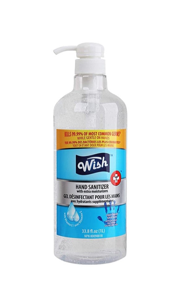 Wish Hand Sanitizer with Pump (33.8 oz./ 1L) (8 pcs/ case) (Unit Price- $2)