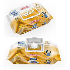 Wish Anti-Bacterial Wipes Lingettes (100 wipes) - Lemon