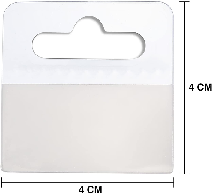 100 units of Clear Plastic Hang Tab - (10 Sheets of 10 units)