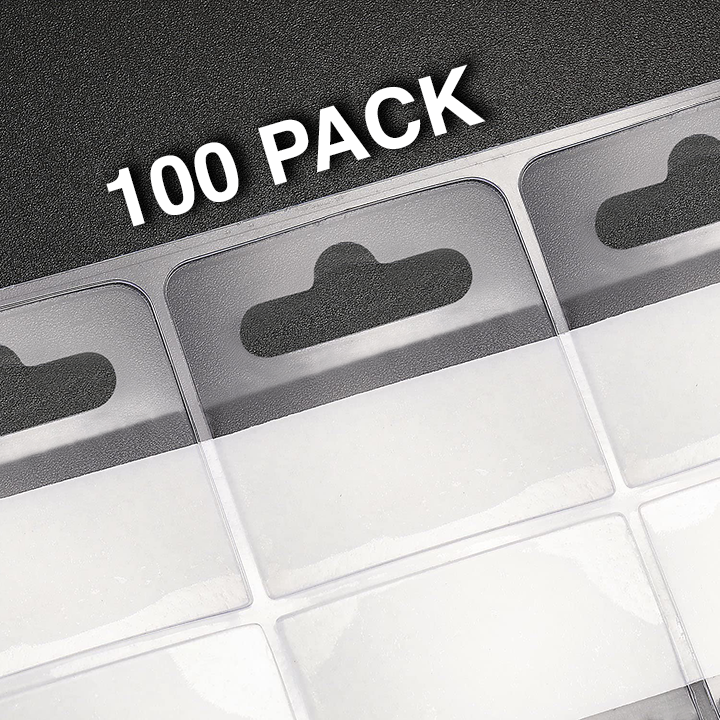 100 units of Clear Plastic Hang Tab - (10 Sheets of 10 units)