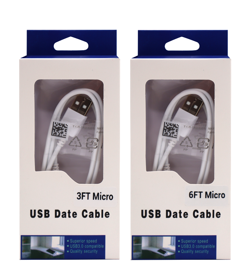 3ft/ 6ft Micro USB Cable (White Box) (Generic Quality)