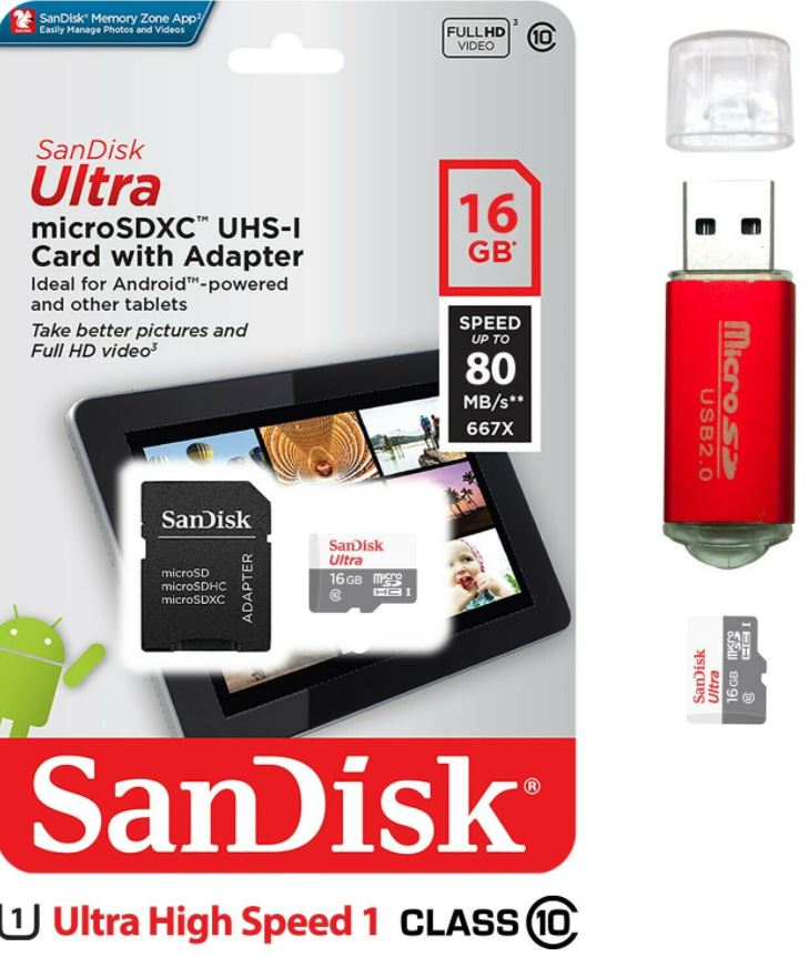 SanDisk Ultra Micro SD Card (16GB/ 32GB/ 64GB/ 128GB)
