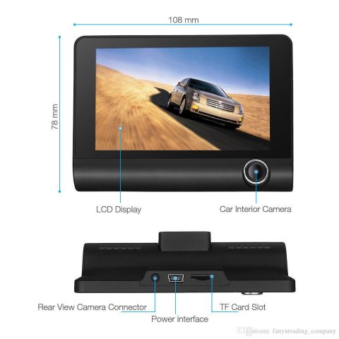 VIDEO CARDVR - 4 inch LCD HD DVR with Rear View Camera Black box (WDR Full HD 1080P)