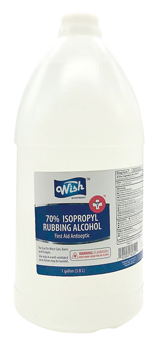 Wish 70% Isopropyl Rubbing Alcohol (1 Gallon) (4pcs/Case) (Unit Price- $9)